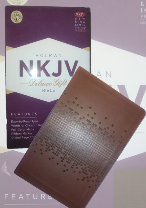 NKJV Deluxe Gift Bible Brown Leather Touch