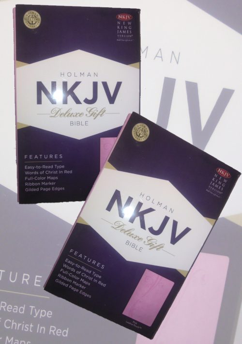 NKJV Deluxe Gift Bible Pink Leather Touch