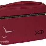BIBLE COVER DELUXE WITH FISH SYMBOL BURGUNDY LARG