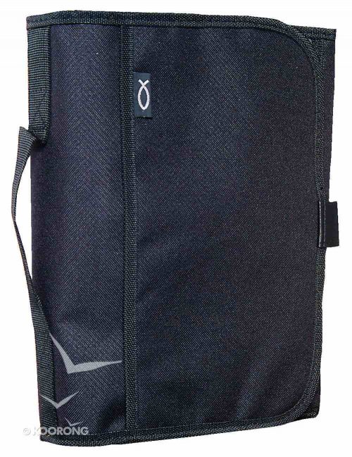 BIBLE COVER TRI-FOLD ORGANIZER FISH BLACK LARGE BIBLE COVER TRI-FOLD ORGANIZER FISH BLACK LARGE